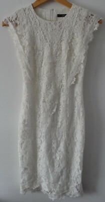 K&K white dress with floral patterns