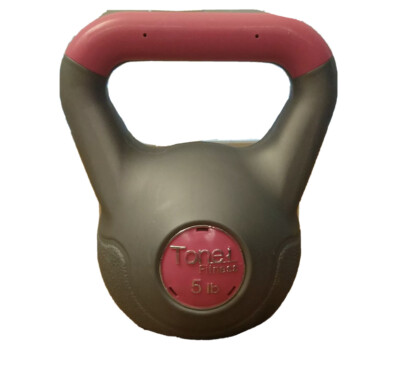 Tone Fitness Kettlebell 5lb Pink Grey Weight Ball