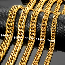 Heavy 9/11/13/16/20mm Stainless Steel Curb Chain Necklace Bracelet for Cool Men