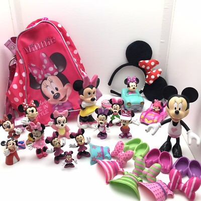 Disney Minnie Mouse Figures Bowtique Snap n Style-Headband-Duffle Bag o toys lot