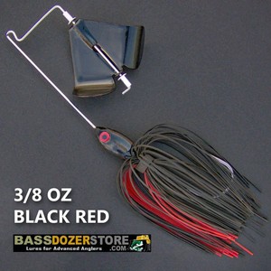 Buzzbait-RACING-3-8-oz-BLACK-RED-buzz-bait-buzzbaits-KVD-trailer-hook