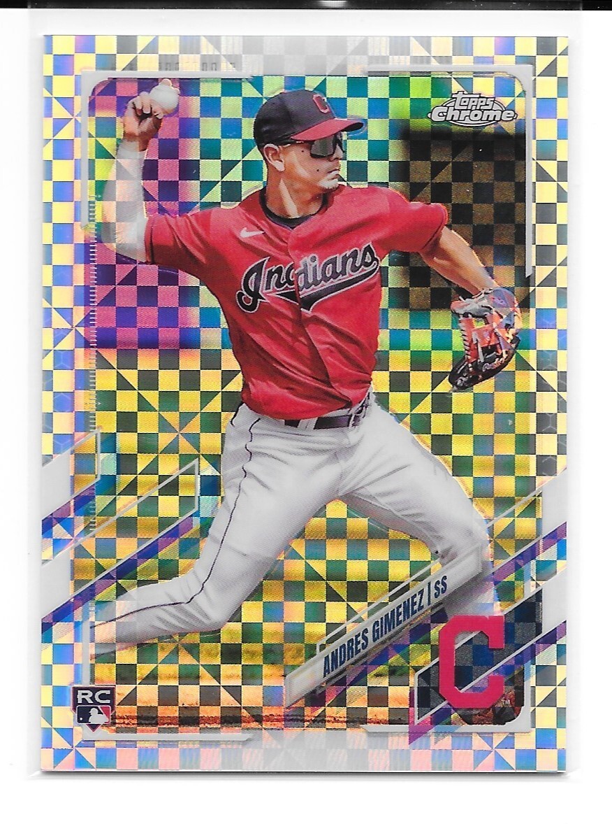 2021 Topps Chrome Update Andres Gimenez X-Fractor Refractor RC 54/99 BLUE JAYS