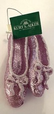 Kurt Adler Pink Ballet Slippers Christmas Holiday Ornament