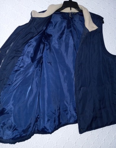 Womens Sleeveless Vest 2X Jason Maxwell Blue with Tan Collar Pre-owned - Picture 7 of 8