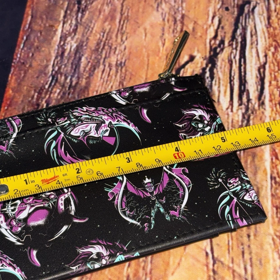 Loungefly Disney Villains Pop Art Cardholder Wallet Coin Purse Black Collectible - Image 3 of 4