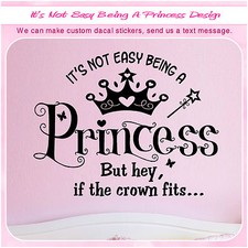 If the Crown Fits Princess vinyl wall art decor sticker girl bedroom decal 063