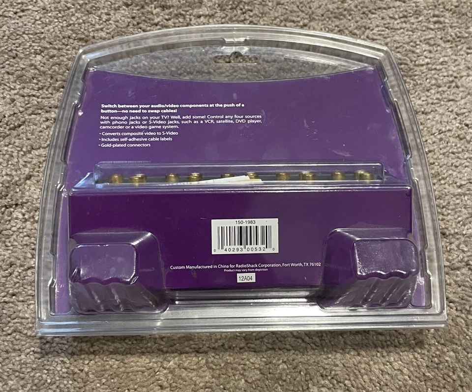 Radio Shack 4 WAY STEREO A/V SELECTOR SWITCH AUDIO VIDEO 15-1983 NEW DVD VCR AUX - Image 2 of 3