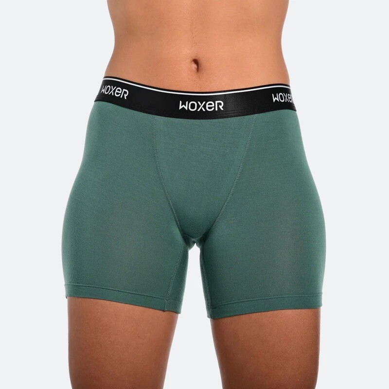 Woxer Women's Baller Jade Boxer Brief's In Midnight Green
