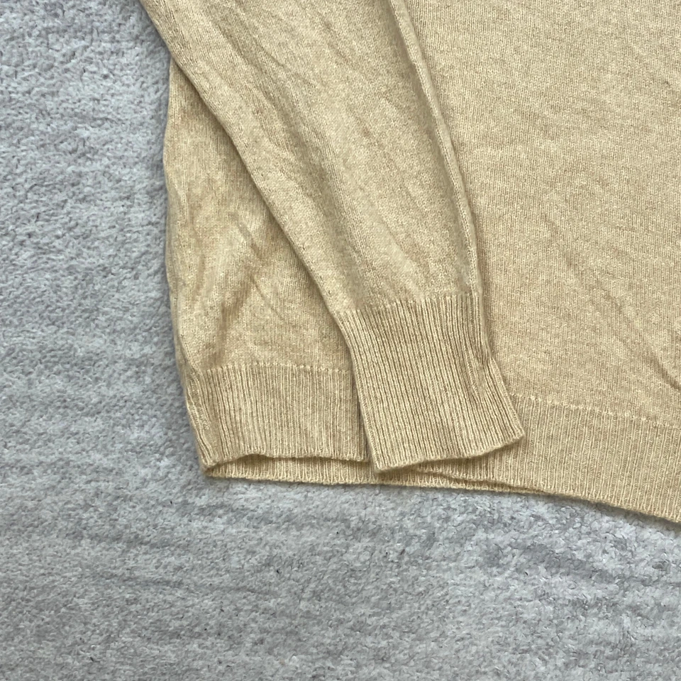 Antigo Suéter Neiman Marcus Cashmere Escócia Grande Bege Bronzeado Casual Ao Ar Livre Anos 90 - Imagem 2 de 4