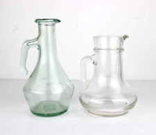 Coppia 2 Caraffa Brocca da vino in vetro trasparente vintage 0,25L da ristorante