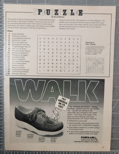 Get There Famolare Shoes Put American on Its Feet & puzzle Vintage Print Ad 1977