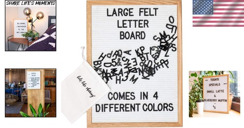 Creative 12x16 White Felt Board with 348 Letters for Announcements & Decor - Picture 2 of 9