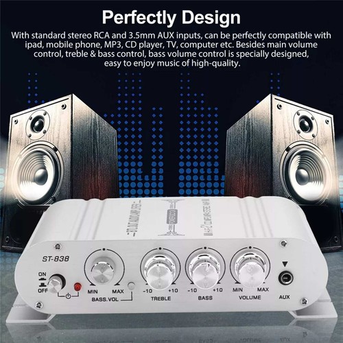 New Power Amplifier 400W 12V 2.1Channel Powerful Stereo Audio HiFi Car Home - Picture 4 of 10