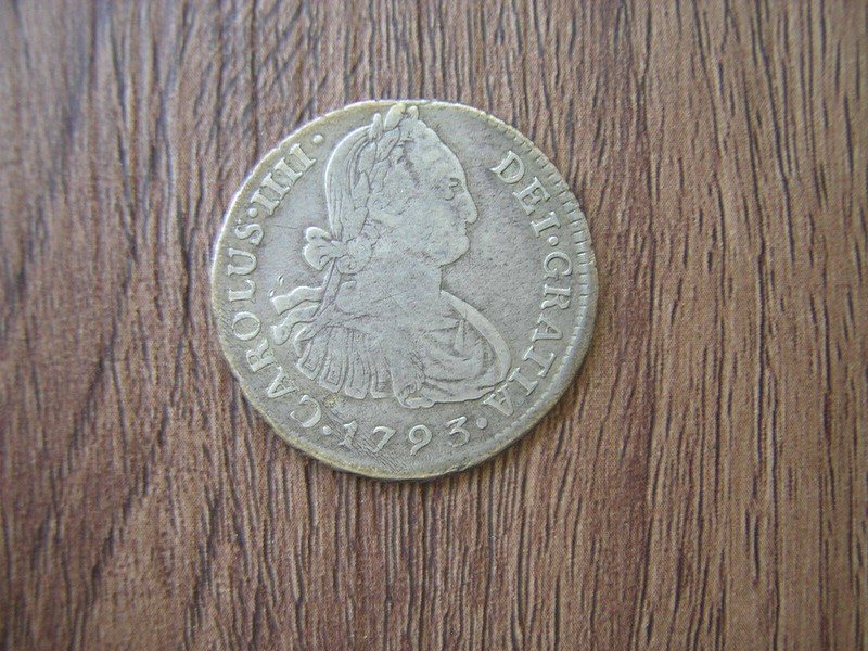 1793 Peru 2 Reales Silver Coin 