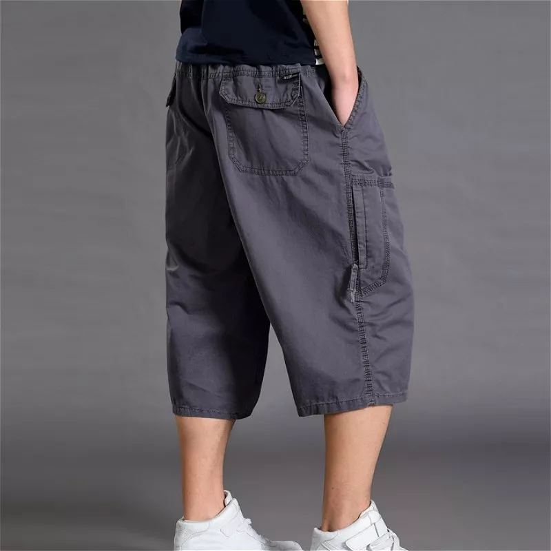 Mens 3/4 Long Length Elasticated Shorts Waist Cargo Combat Three Quarter  Pants | Fruugo TR