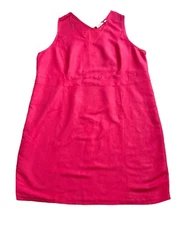 AVENUE Womens Plus Size 26 Pink Linen Blend Sleeveless V Neck Tank Sun Dress