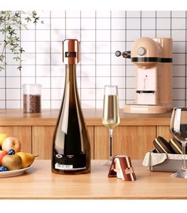 Bellfor Stainless Steel Champagne/Wine Stopper 2 Pack.Rosegold