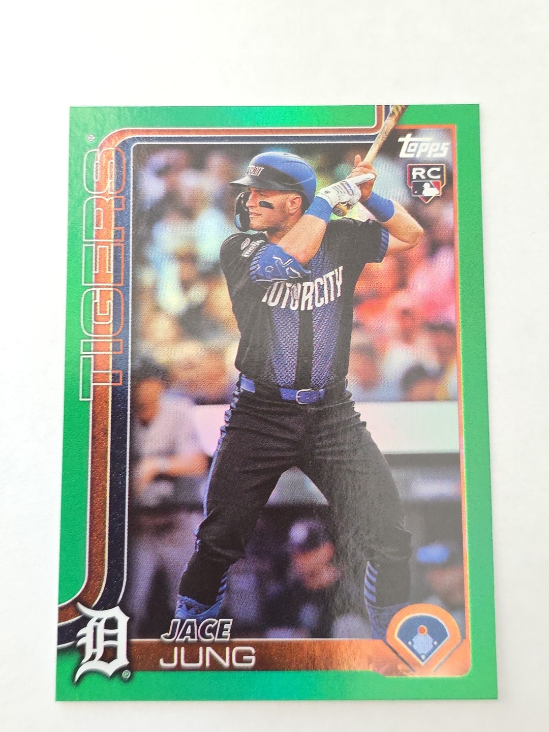 2025 Topps Series 1 Jace Jung #80 Green Rainbow /99 (RC) Detroit Tigers