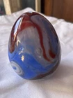 Fenton Dave Fetty Egg Signed And Stamped Blue Tones. Excellent Egg.