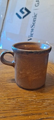 Vintage McCoy Glazed Brown Drip Coffee Cup Mug 1412 USA Great shape! 3.75" tall