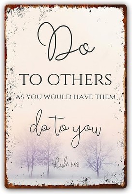 Do to Others As You Would Have Them Do to You Wall Art Tin Metal Signs HomeDécor