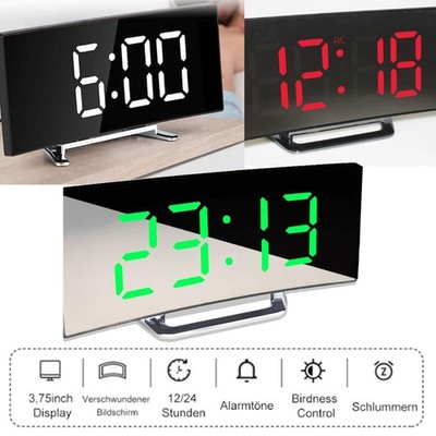 Digitaler Tischuhr Wecker mit Temperaturanzeige, Uhrzeit und Schlummerfunkti LED