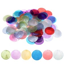 100-Pack Round Shells Pieces, 2 Inch Natural Shells for Crafts Mixed Colors