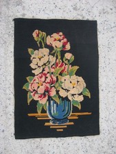" fleurs " 51cmx36cm 1réf5092 tapisserie canevas FINI Paris France