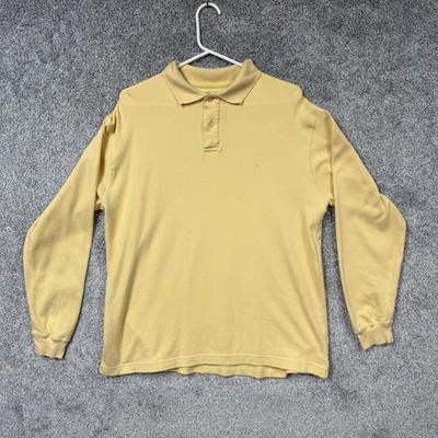 Pierre Cardin Polo Shirt Mens L Yellow Classic Preppy Business Casual Layering