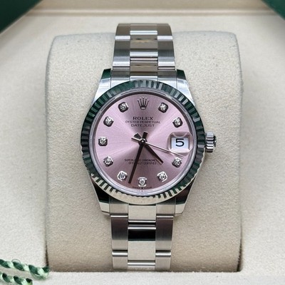 Rolex Datejust 31 NEW 2026 Pink Diamond Stainless Steel Fluted Bezel Oyster
