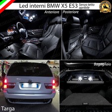KIT LED INTERNI COMPLETO BMW X5 E53 CANBUS SENZA TETTO APRIBILE + LED TARGA