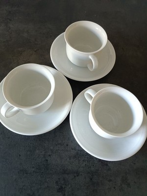 Thomas Porzellan Trend Weiss 3 Kaffetassen mit Unterteller