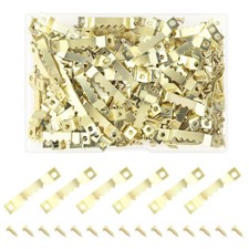100 Pcs Heavy Duty Sawtooth Picture Hangers with 200 Screws, Small Gold