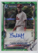 2021 Bowman Chrome HTA Green Atomic Refractor 54/99 Baron Radcliff Auto 0q4s