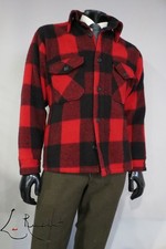 VTG 70s Woolrich Buffalo Plaid Wool Heavy Flannel Jacket Hunting barn coat XL
