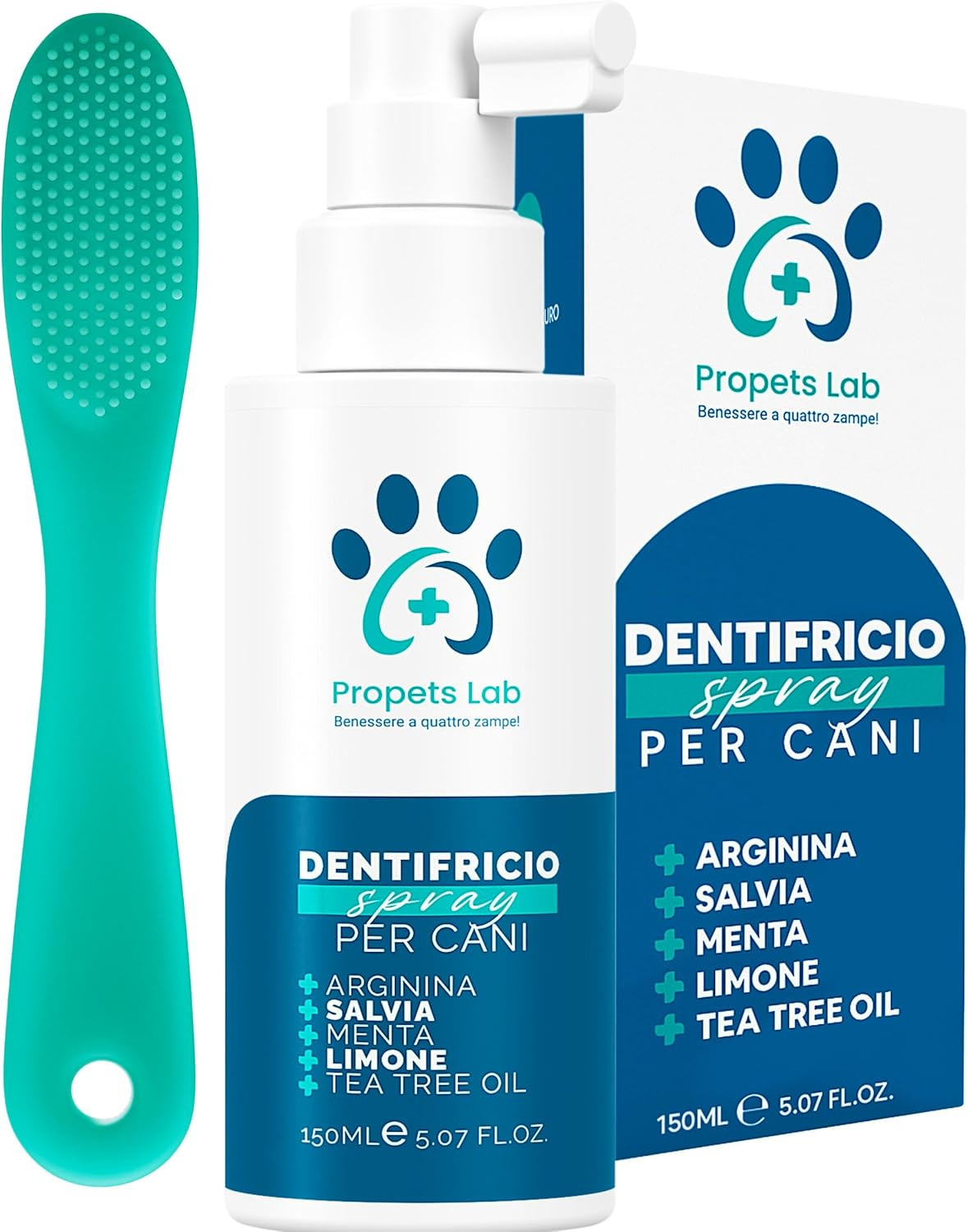 Dentifricio Spray per Cani 150 Ml Pulizia Denti Cane Combatte Alito Cattivo E Ta