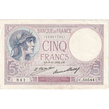 [#1291328] France, 5 Francs, Violet, 1932-11-03, C.50544, AU