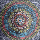 6x6 Original Painting Mandala Flower Canvas Acrylic Original Art By E. Glenn