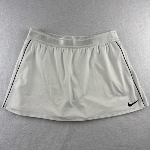 Nike Dri Fit Off White Black Trim Tennis Skort Youth Size Large