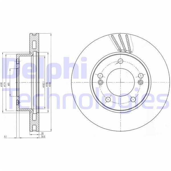 2X Delphi Bremsscheiben Vorne 300Mm BelÜFtet Passend FÜR Ssangyong Rexton-image
