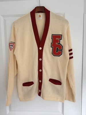 Vtg Style Princeton University Forbes College Letterman Cardigan Mens Med