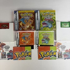 NICE Authentic Pokemon FireRed & LeafGreen COMPLETE Box Game Boy Advance GBA CIB