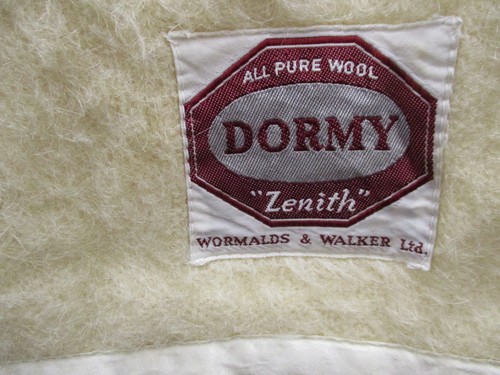 Vintage Wool Blanket, Dormy, Zenith, Cream Throw, Super King Size, Satin Trim - Picture 2 of 17
