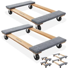 Furniture Moving Dolly, 2-Pack, Hardwood with Swivel Casters