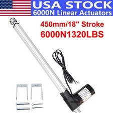 Heavy Duty 18" Inch 6000N Linear Actuator 1320lbs Max Lift 12V Motor W/ Brackets