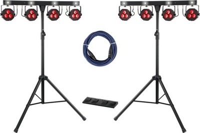 2x Set DJ PA RGB LED Licht Anlage Bühnen Effekt Scheinwerfer Wireless DMX Stativ