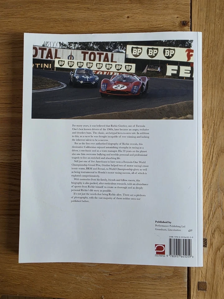 RICHIE GINTHER MOTOR RACING'S FREE THINKER RICHARD JENKINS PAPERBACK BOOK F1 - image 3 of 3