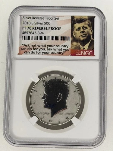 2018 NGC S Silver 50C PF70 Reverse Proof Kennedy Half Dollar