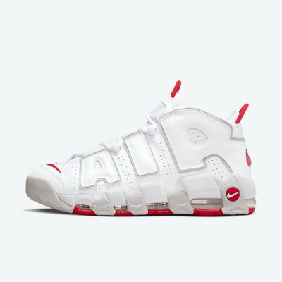 Nike Air More Uptempo 96 White Grey Fog University Red ✓DX8965