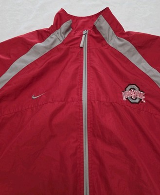 Nike Ohio State Jacket Mens XL Red Clima Fit Full Zip Embroidered Windbreaker